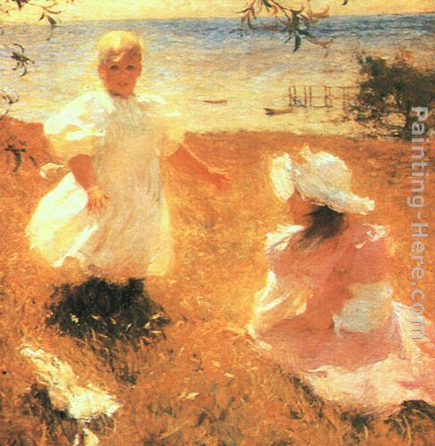 The Sisters painting - Frank Weston Benson The Sisters art painting